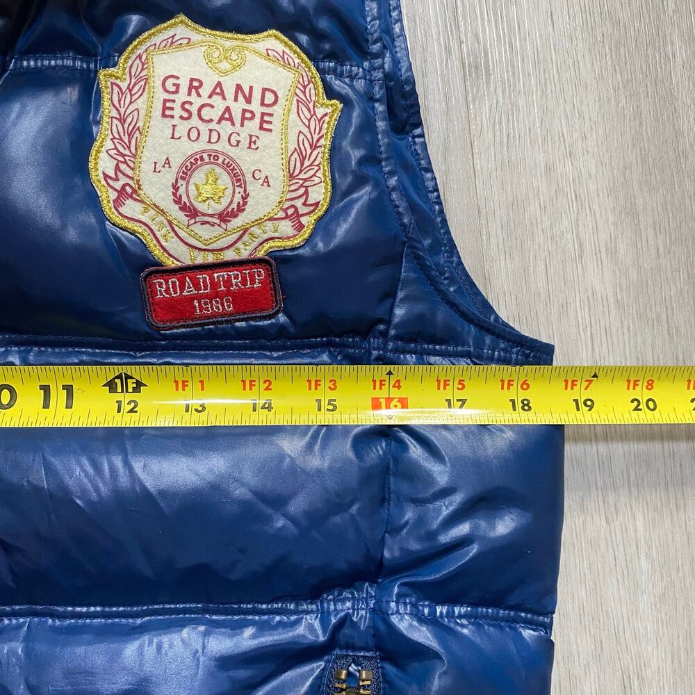 Vintage Y2K Victorias Secret PINK Puffer Down Vest Navy Grand Escape Lodge Small - Picture 7 of 8